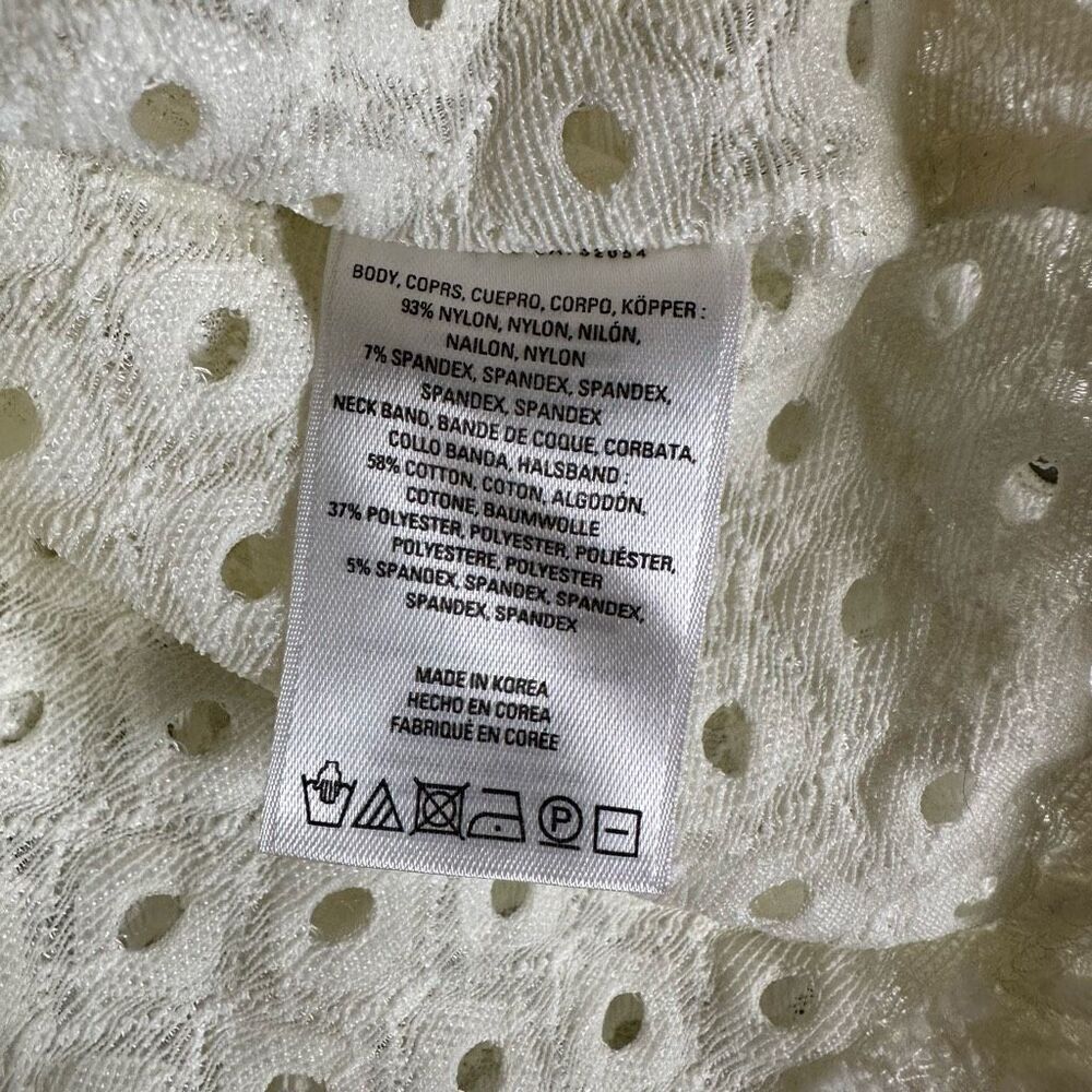 Anthropologie Postmark Womens Large Top Chantal Lace Boxy White Eyelet Shirt - Picture 6 of 7